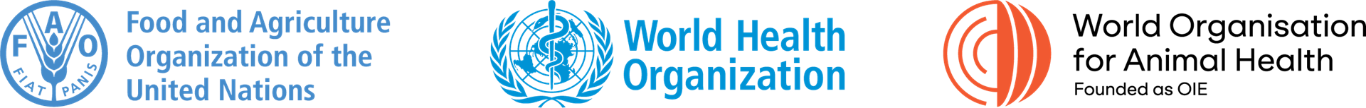 Logos of FAO, WHO and WOAH