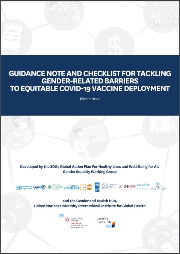 Checklist for tackling gender barriers to COVID-19 vaccine deployment cover